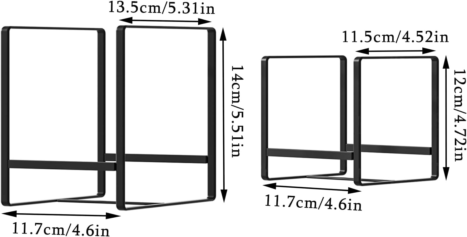 2 Large 2 Small Plate Organizers Holders Upright Cabinet Dish Drying Racks Metal Plate Dish Organizers Racks Stands for
