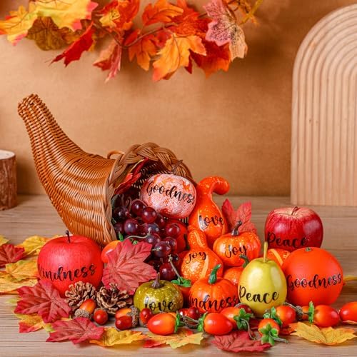 76 Pcs Thanksgiving Fall Cornucopia Basket Set Fall Table Centerpiece