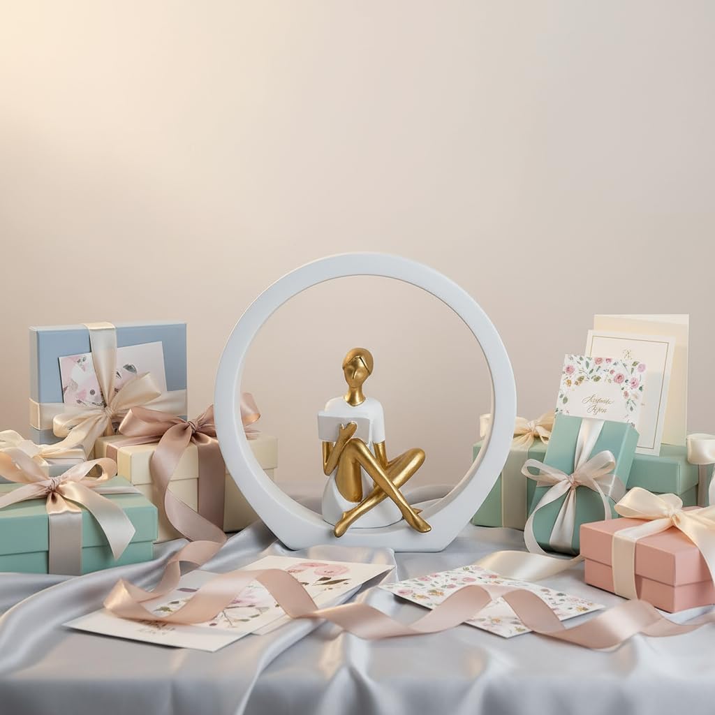Modern Abstract Female Reader Figurine / Reading Statue