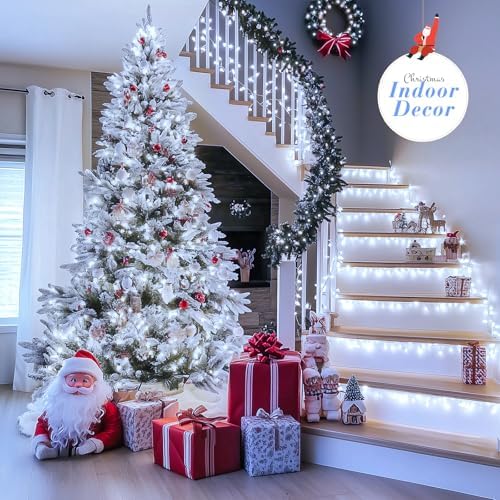JMEXSUSS Clear Wire 720LED 230 FT White Christmas Lights with 8 Modes
