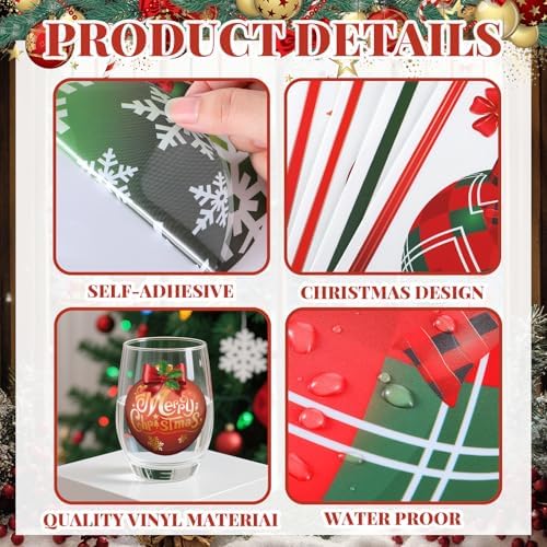 Simgoing 12 Sheets Christmas Window Clings, Removable Ball Ornament Decor