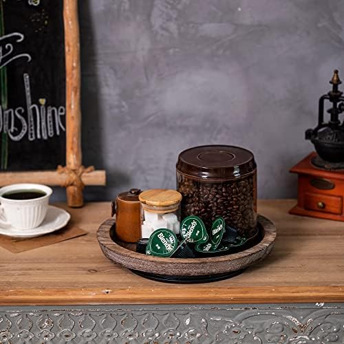Turntable Rustic Wooden Serving Tray / Distressed & Turnable