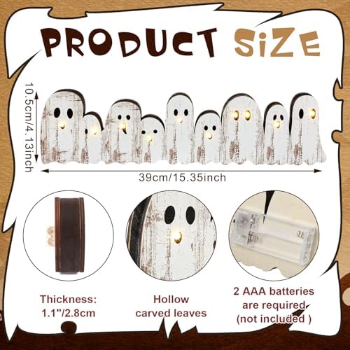 Yousoontic Halloween Indoor Decorations, Light up Ghosts Table Centerpiece