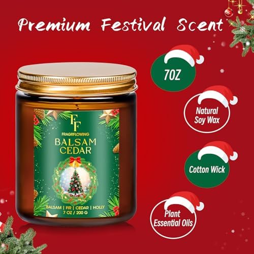 Christmas Candles Set, Scented Candles for Home, 4 Pack Holiday Natural Soy Candles, Christmas Gift for Women Men
