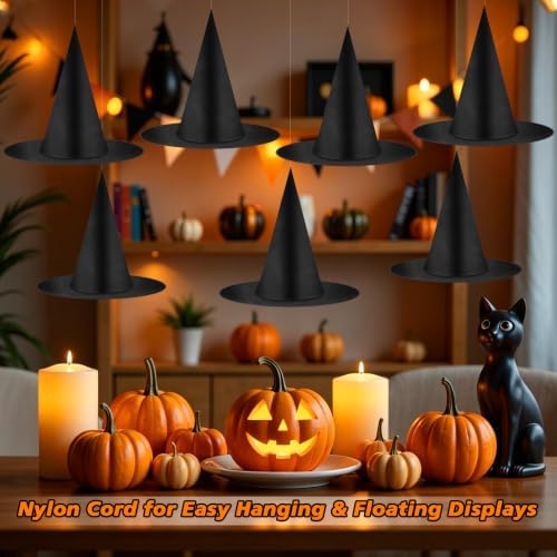 Legigo 24 PCS Halloween Decorations Witch Hat- Hanging Witch Hats with Rope