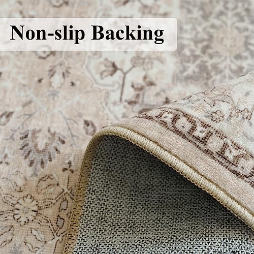 2x6 Hallway Washable Runner Rug : Vintage Soft Kitchen Laundry Runner with Non Slip Backing Farmhouse Entryway Living