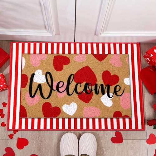 Tinideya 2 23.6 X 35.4 Inches Valentine Heart Red White