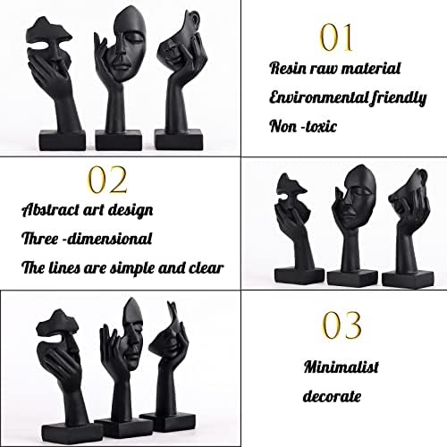 Thinker Small Statue Set / Black / Set of 6