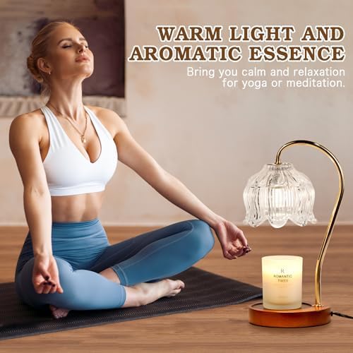 Funistree Flower Candle Warmer Lamp with Timer, Dimmable Candle Lamp Warmer, Christmas Birthday Gifts for Women Mom