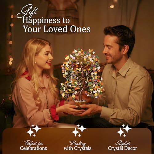 YATSKIA Mix Chakra Crystal Tree | Chakra Tree of Life | Spiritual Gifts | Crystals and Gemstones | Birthday Gifts for