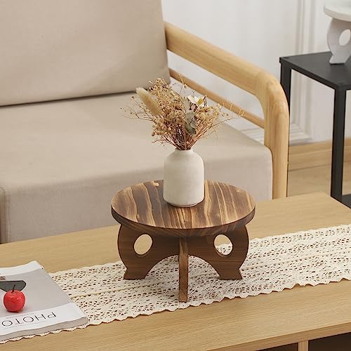 Plant Stand Indoor Wooden Plant Stool Round Stand Risers for Decor Plant Pedestal Stand / Brown