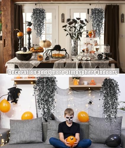 RECUTMS Artificial Hanging Plants Fake Black Vines Faux Draping Greenery