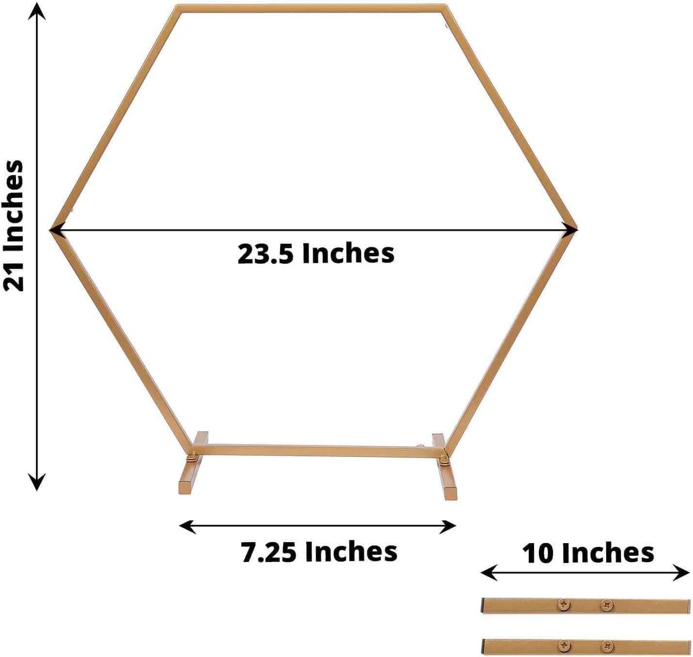 Efavormart 21" Gold Metal Hexagon Table Wedding Arch Centerpiece Stand / Gold Hexagon / Set of 20