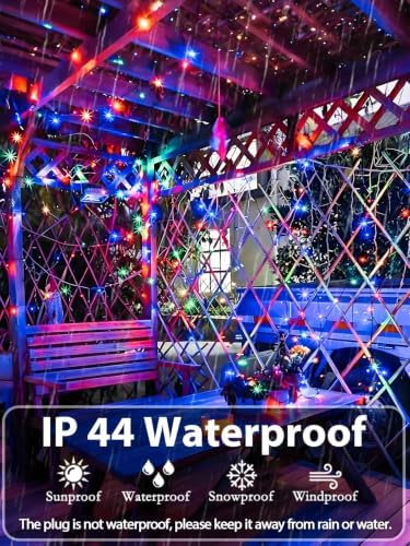 2 Pack Extendable Christmas String Lights Indoor Outdoor 200 LED Multicolor