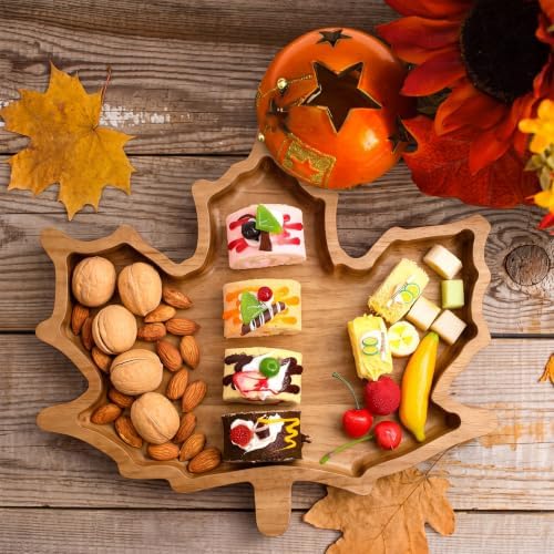 Sliner Maple Leaf Charcuterie Board Wooden Fall Serving Platter Tray Dish