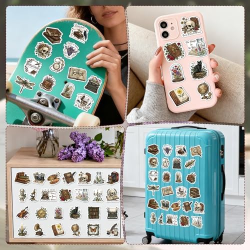 100 Pcs Dark Academia Stickers Gothic Bookish Decals