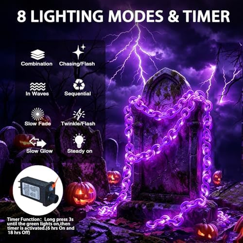16.4 ft Halloween Chain Lights, Outdoor Halloween Lights