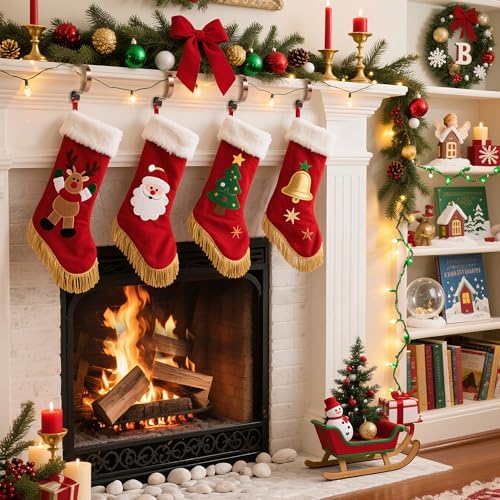 TAROSE Stocking Holders for Mantle,Christmas Home Fireplace Decoration