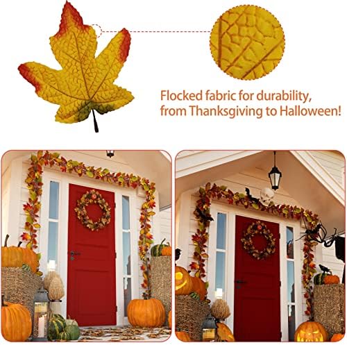 50Pcs Fall Artificial Maple Leaves Assorted Bulk for Crafts Decor