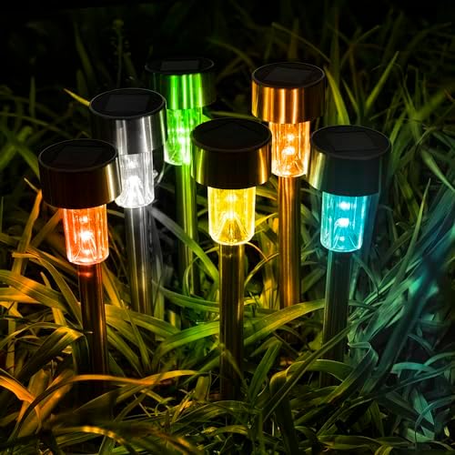 GIGALUMI Outdoor Waterproof Multicolor Solar Garden Lights, 20 Pack