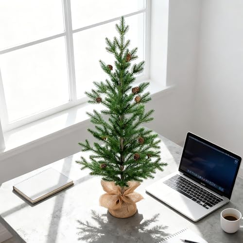 Treepool 3FT Tabletop Artificial Christmas Tree, 209 PE Tips, Unlit, Office