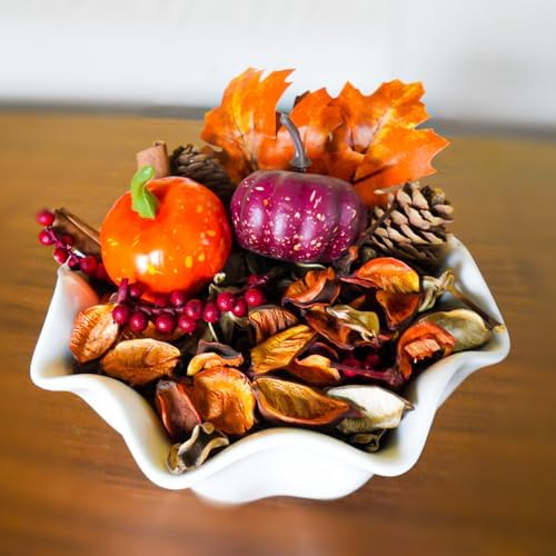 Fall Potpourri Bag with Pumpkin,Cinnamon Scented Dried Flowers,8.4 oz