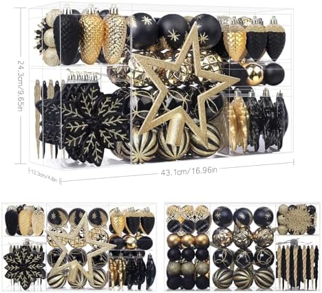 SHareconn 106 PCS Christmas Ball Ornaments for Christmas Tree Decorations