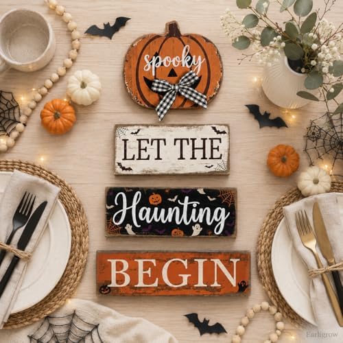 Halloween Pumpkin Decor Indoor, Halloween Decorations for Home Kitchen
