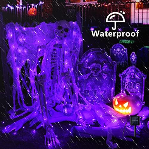 Brizled Solar Halloween Purple Fairy Lights, Outdoor Halloween String Light