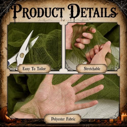 600 x 80 in Halloween Creepy Cloth for Yard and Outdoor Decorations, Green