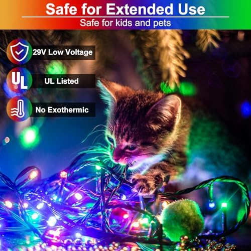 Multicolor Christmas Lights Outdoor, 100FT 300 LED Christmas Tree Lights