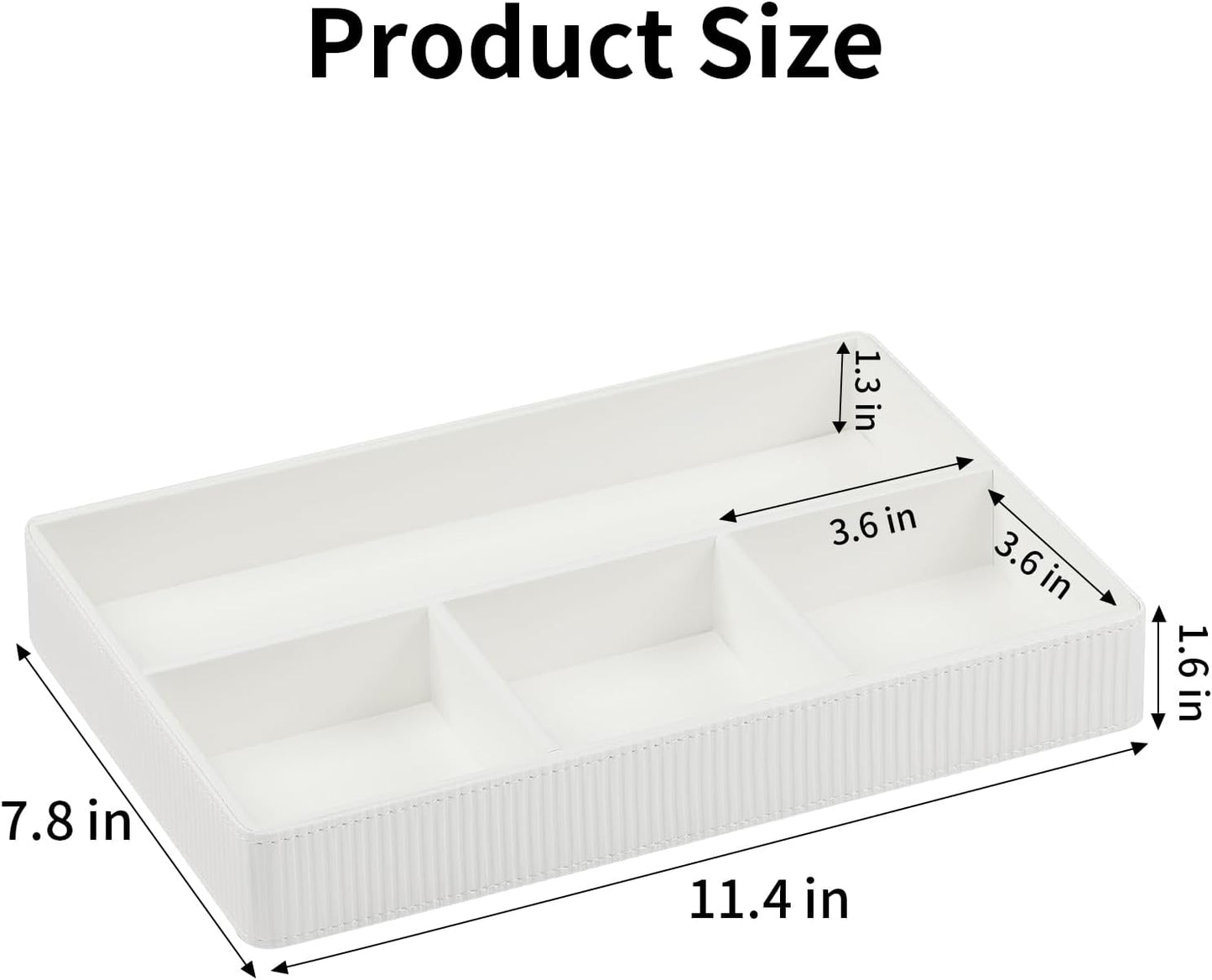 PU Leather Valet Tray / Cream-white
