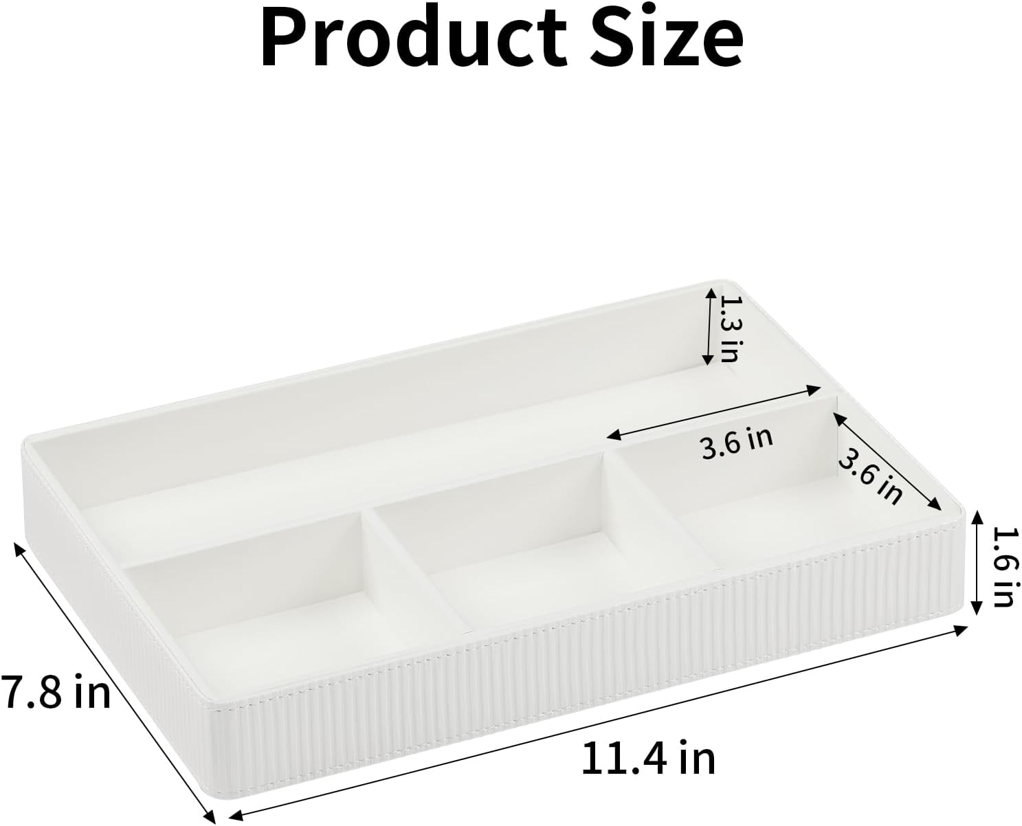 PU Leather Valet Tray / Cream-white