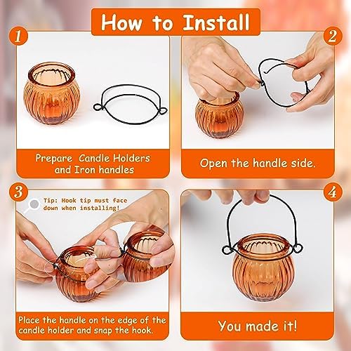 12Pcs Pumpkin Votive Candle Holders Set