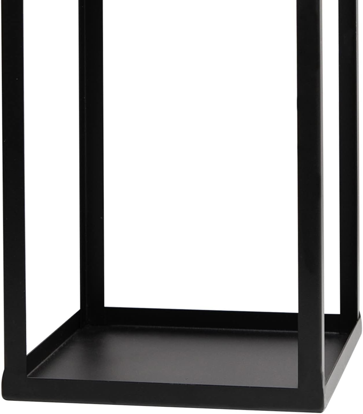 HPC Decor Black Metal Candle Lanterns Set of 2- Lanterns Decorative w/ LED Timer Candles- 15.8'' & 12.6'' Chunky Modern