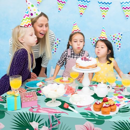 OHOME Luau Party Decorations - Plastic Tablecloth for Tropical Party Decorations | Love Island Hawaiian Themed Palm Leaves Summer Beach Favors Supplies,2 Pack
