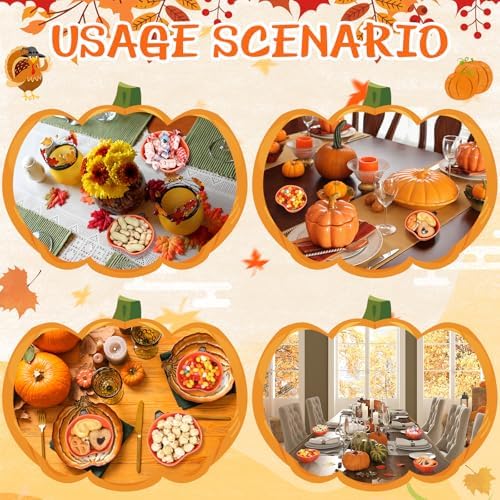 4 Pcs Fall Ramekins 6 oz Oven Safe Pumpkin Ceramic Ramekins Small Creme Dishes Dipping Pumpkins Baking Dish Thanksgiving Pumpkin Shaped Bowl Plates for Kitchen Party Snack Serving Dip Sauce Condiments