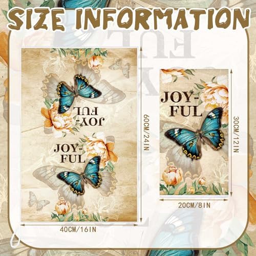 Sratte 6 Pcs Vintage Butterfly Kitchen Towels Fall Dish Towels, 24x16 Inch