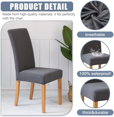 BIETYONE Waterproof Dining Chair Covers, Stretch Seat Protector, Washable