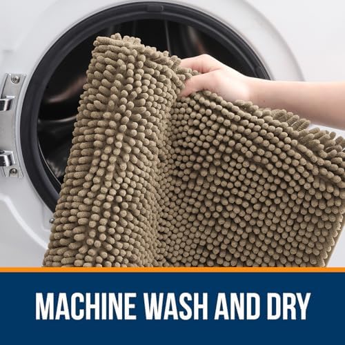 OLANLY Large Bathroom Rugs 40x32, Extra Soft Absorbent Chenille Bath Rugs