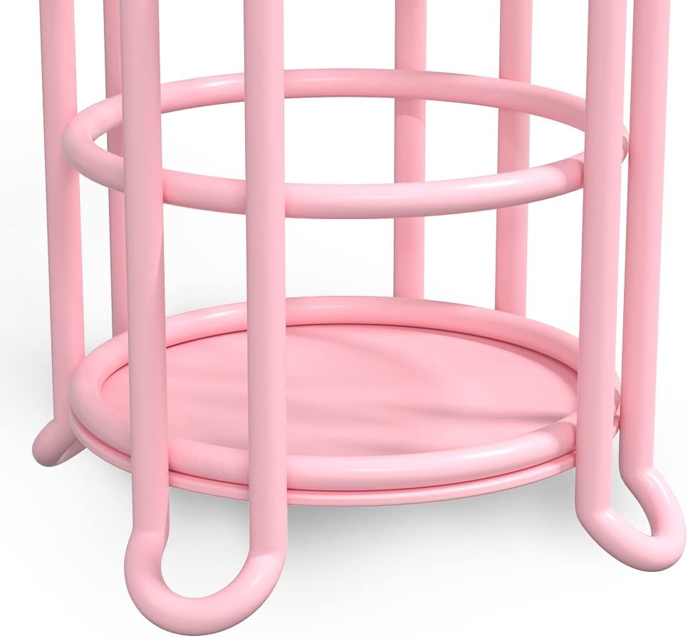 Pink Toilet Paper Holder Stand Tissue Holder for Bathroom Floor Standing Toilet Roll Dispenser Storage 4 Reserve Mega