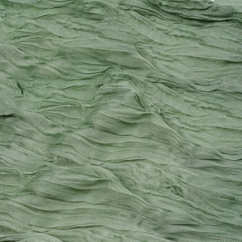 Nydotd 6pcs Gauze Cheesecloth Napkins 20 x 20 Inch Boho Dinner Napkins Wrinkled Rustic Linen Table Decorative Cloth Napkins for Wedding Party Baby Shower Family Everyday Use Easter (Sage Green)