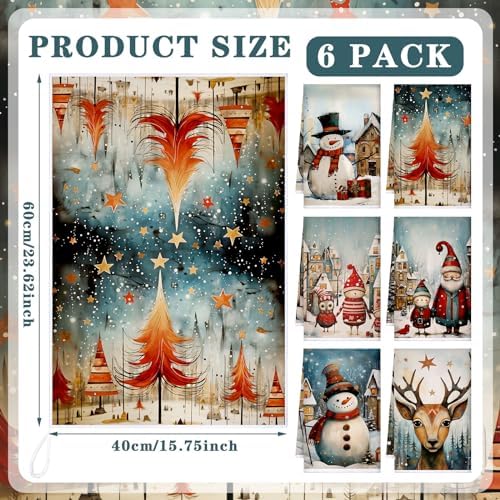 Bencailor 6 Pcs Christmas Kitchen Towel, Multicolor, Elk