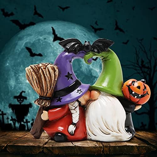 Hodao Halloween Gnome Decoration, Couple Elf Figurine Decor Indoor