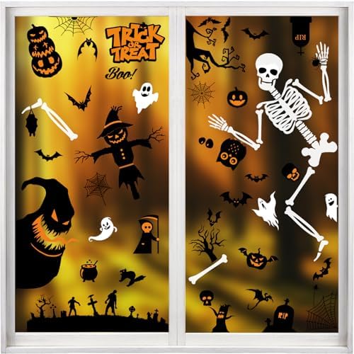 10 Sheets Halloween Window Stickers Window Clings for Halloween Party