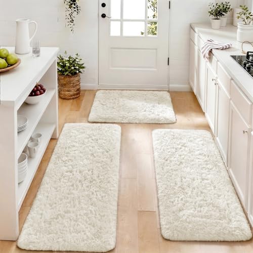Ophanie Small Rug Washable Non Slip Throw Bedside Area Rugs, Fluffy Soft Mini Bedroom Carpet, 1.5x2.5，1.5x4 and 1.5x5