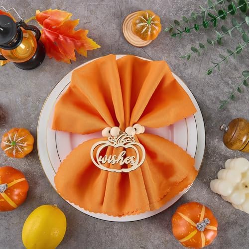 Fall Thanksgiving Pumpkin Napkin Rings Set of 12, Thanksgiving Table Decor