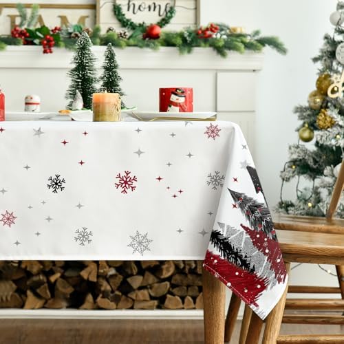 Horaldaily Christmas Tablecloth 52 x 70 Inch Rectangular Christmas Trees