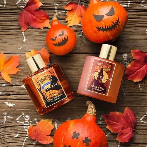 COCORRÍNA Reed Diffuser - Spiced Pumpkin 6.7 fl oz Scented Diffuser with 8 Sticks Home Fragrance Bathroom Shelf Decor
