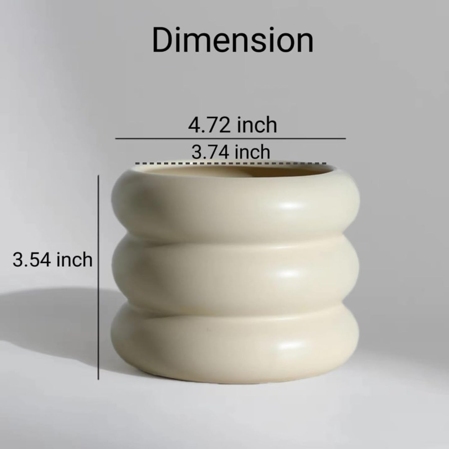 Ceramic Plant Pot Indoor / Beige / 4.7inch / 4.5 Inch